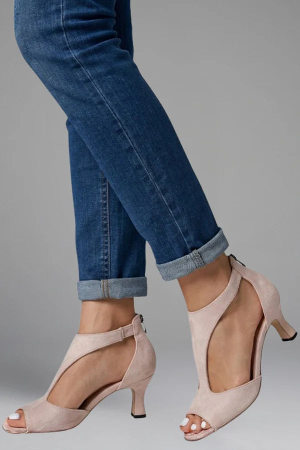 Orthopaedic Peep Toe Mid Heels