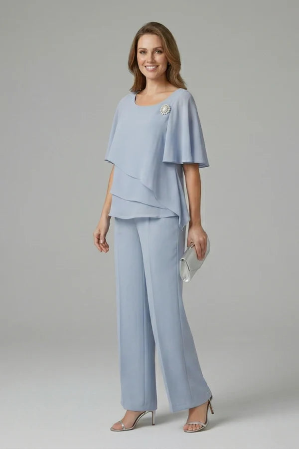 Layered Top and Straight Trouser Set
