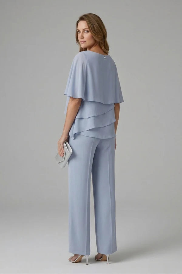 Layered Top and Straight Trouser Set