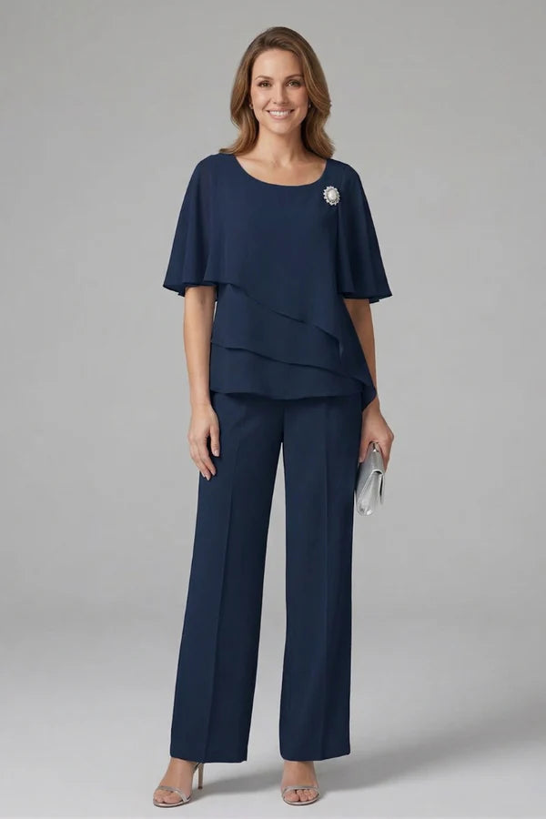 Layered Top and Straight Trouser Set
