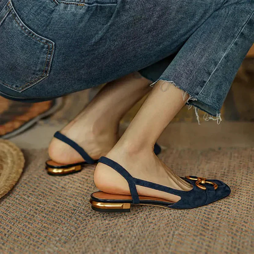 Adjustable Slingback Flat Sandals