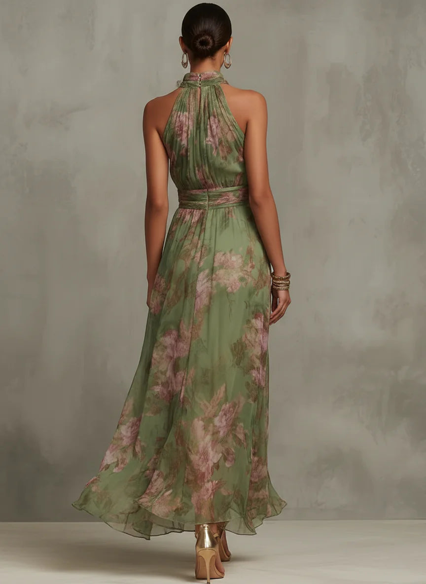 Floral Halter Neck Maxi