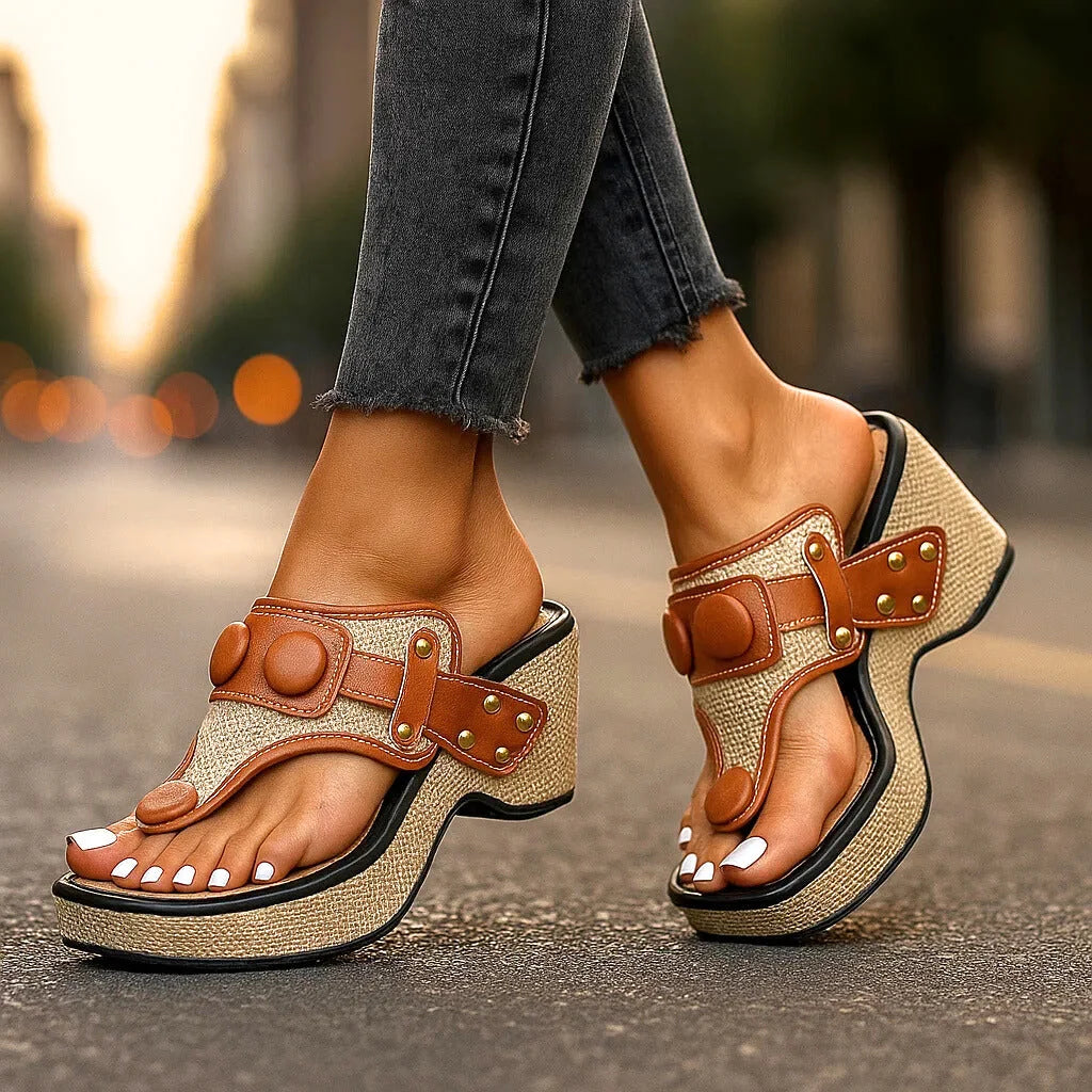Women's Wedge Thong Sandals