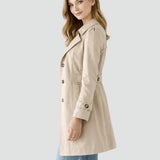 Women's Slim Fit Lapel Collar Trench Coat