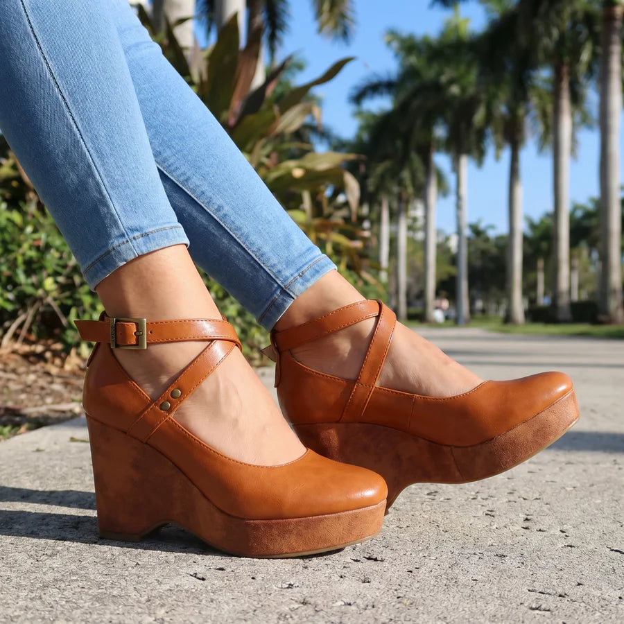 Cross-Strap Platform Wedges