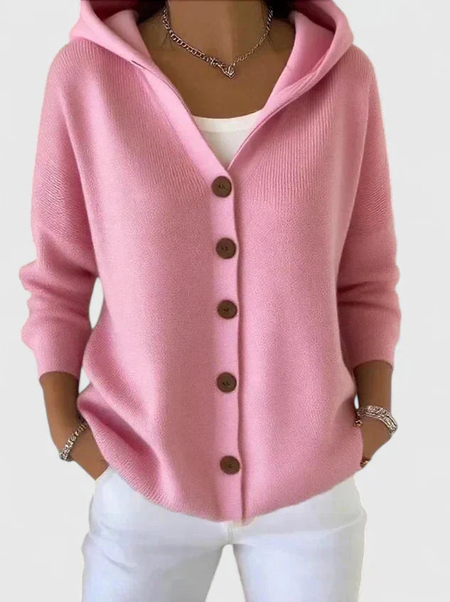 Button-Down Hooded Cardigan