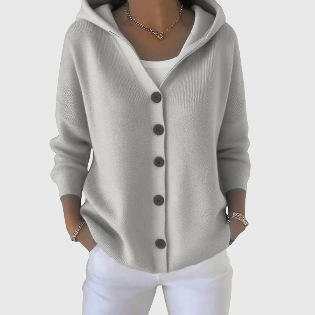 Button-Down Hooded Cardigan