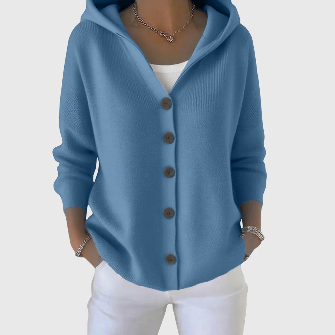 Button-Down Hooded Cardigan