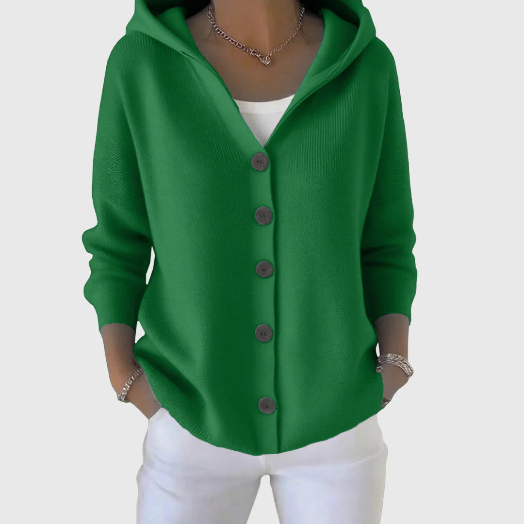 Button-Down Hooded Cardigan