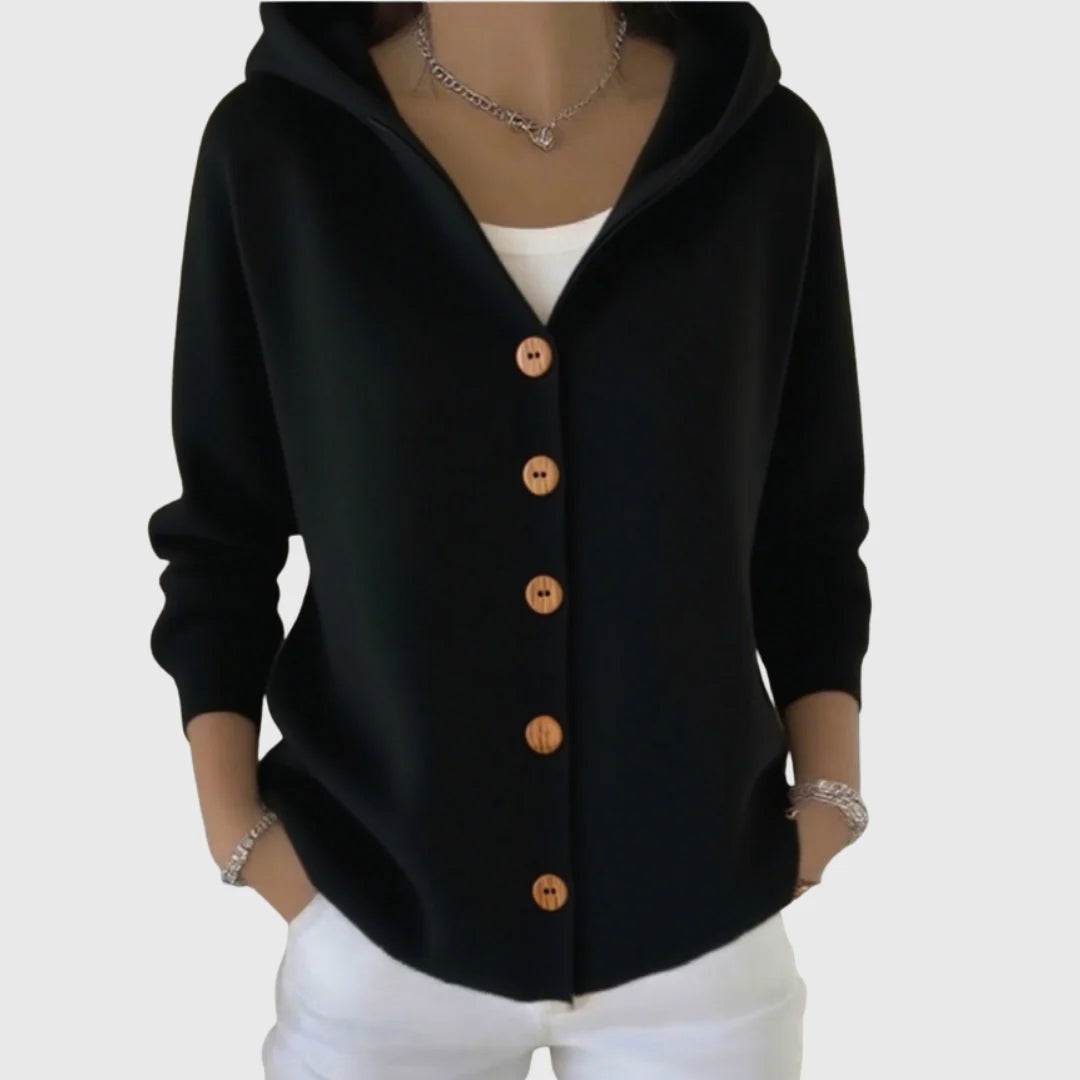 Button-Down Hooded Cardigan