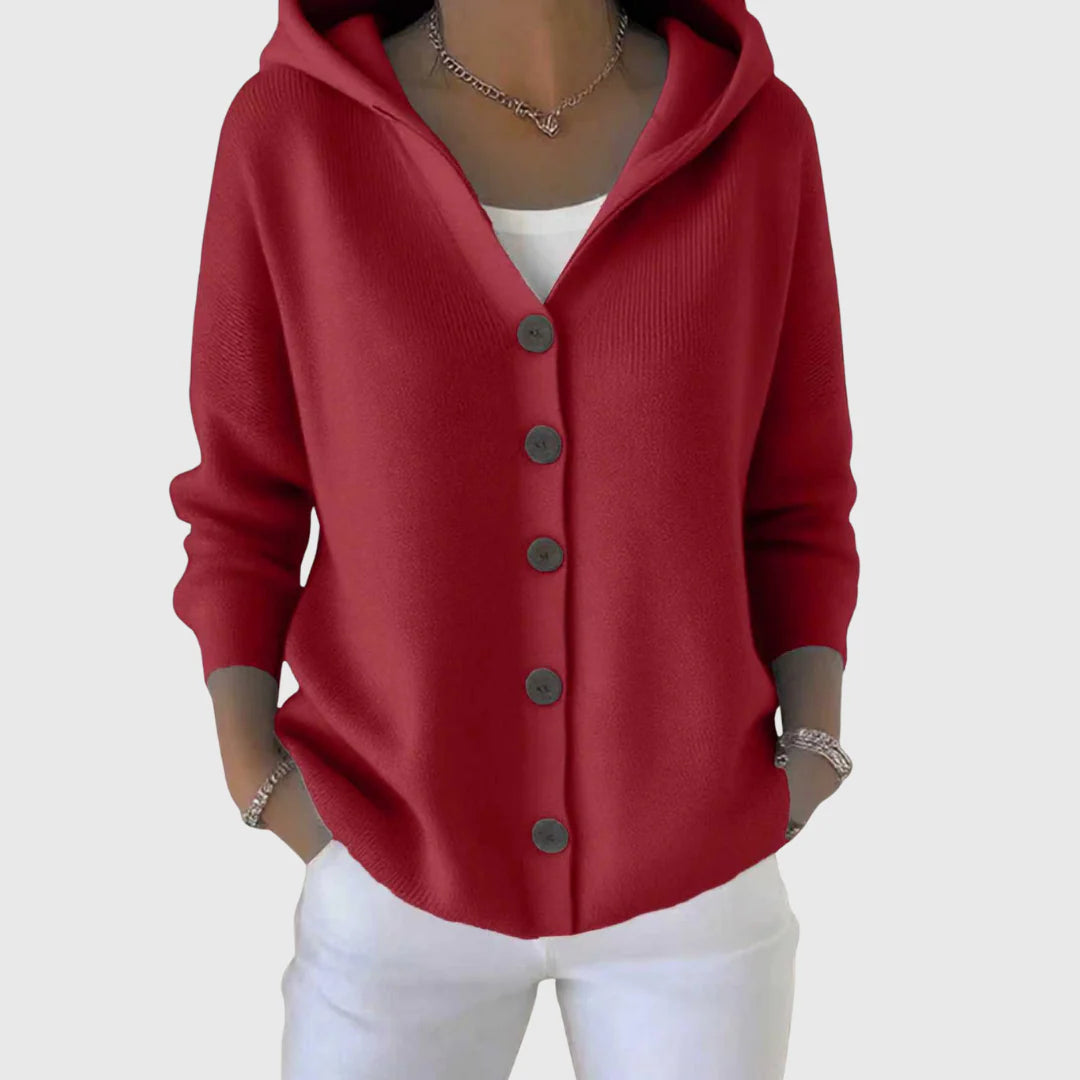Button-Down Hooded Cardigan