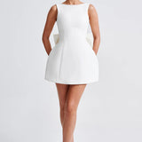 Pearl Bow Mini Dress