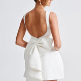 Pearl Bow Mini Dress
