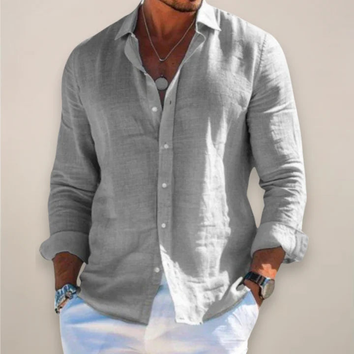Casual Button-Front Point Collar Shirt