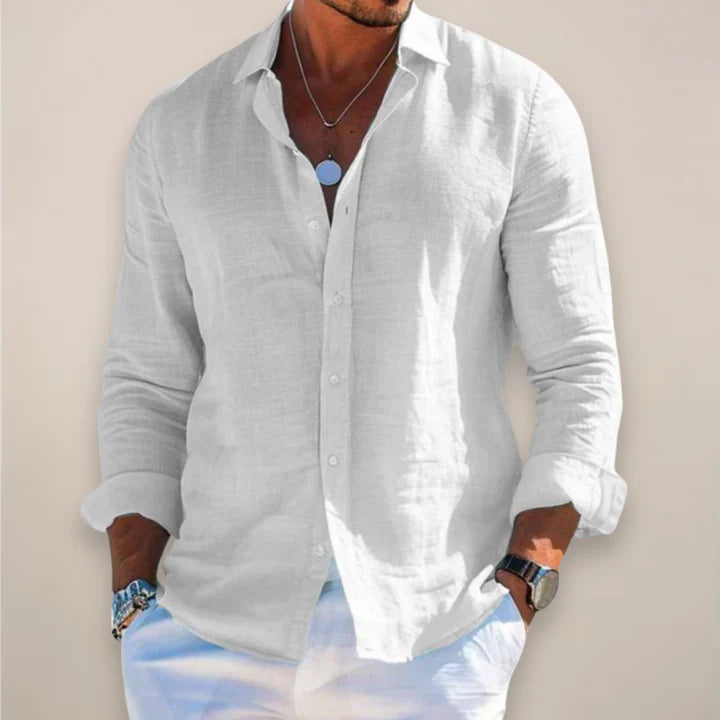 Casual Button-Front Point Collar Shirt