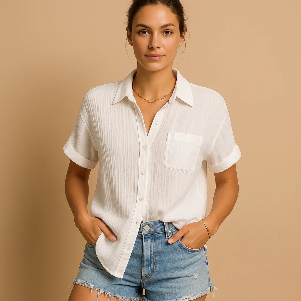 Short Sleeve Gauze Shirt