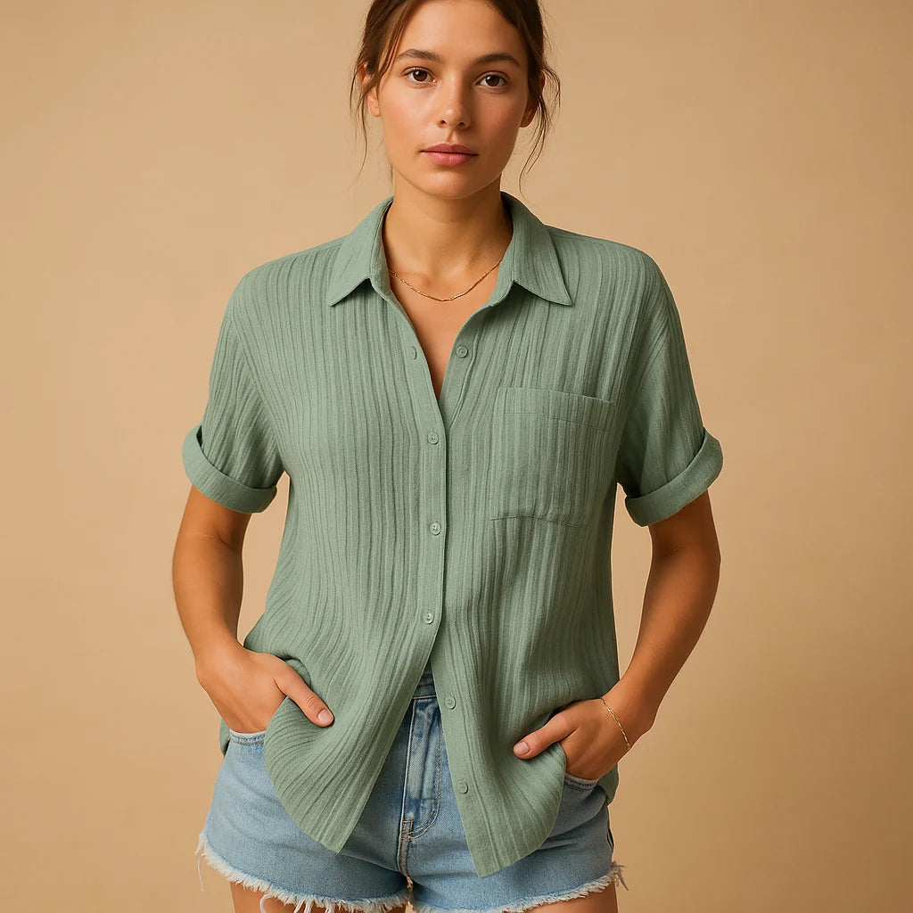 Short Sleeve Gauze Shirt