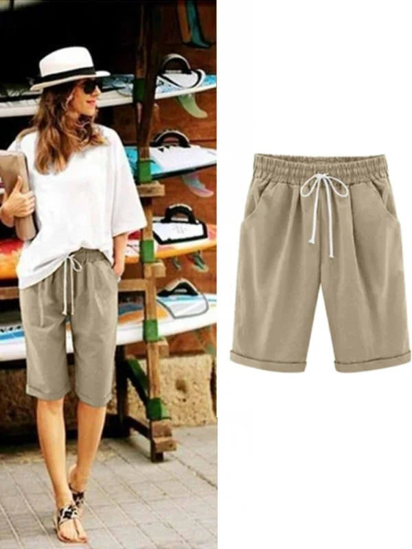 Elastic-Waist Drawstring Shorts