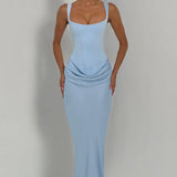 Lace-Up Corset Maxi Dress