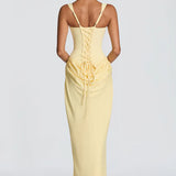 Lace-Up Corset Maxi Dress