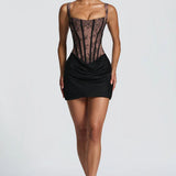 Lace-Up Corset Mini Dress