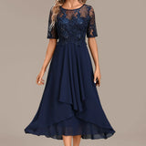 Embellished Lace Midi Dress