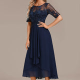 Embellished Lace Midi Dress