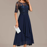 Embellished Lace Midi Dress