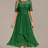 Embellished Lace Midi Dress