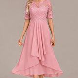 Embellished Lace Midi Dress