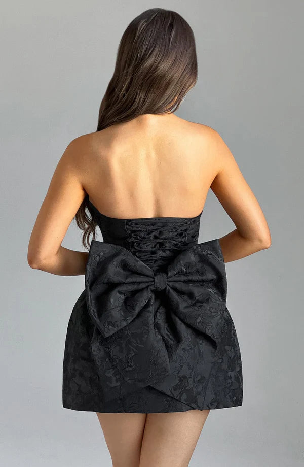 Strapless Bow Mini Dress