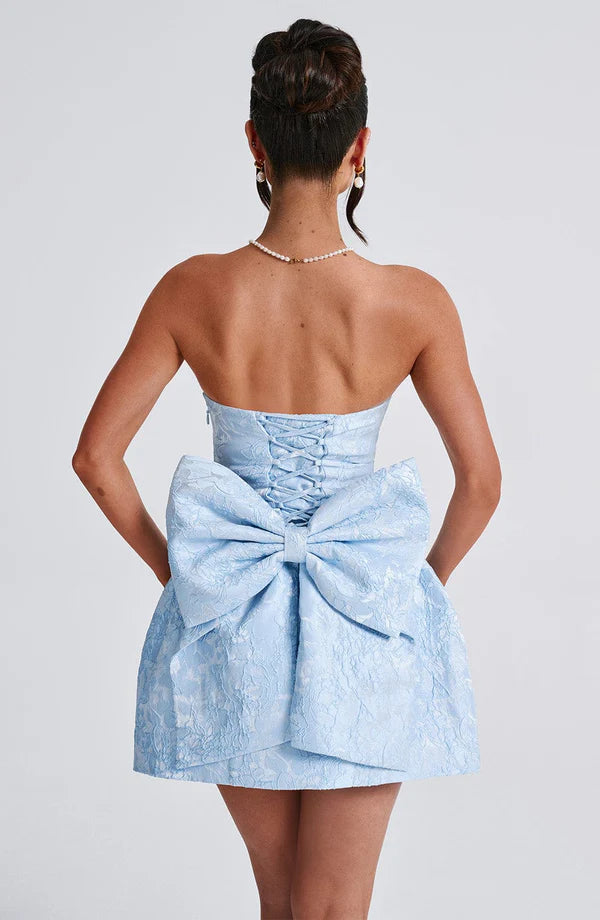 Strapless Bow Mini Dress