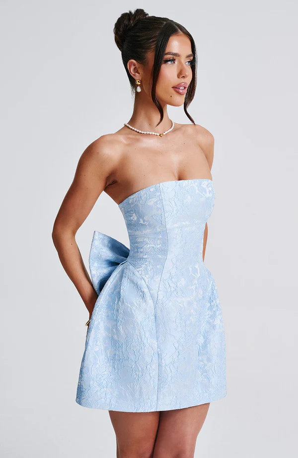 Strapless Bow Mini Dress