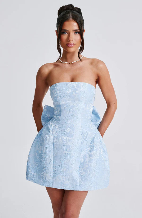 Strapless Bow Mini Dress