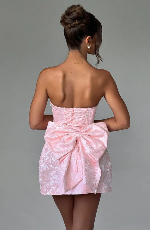 Strapless Bow Mini Dress