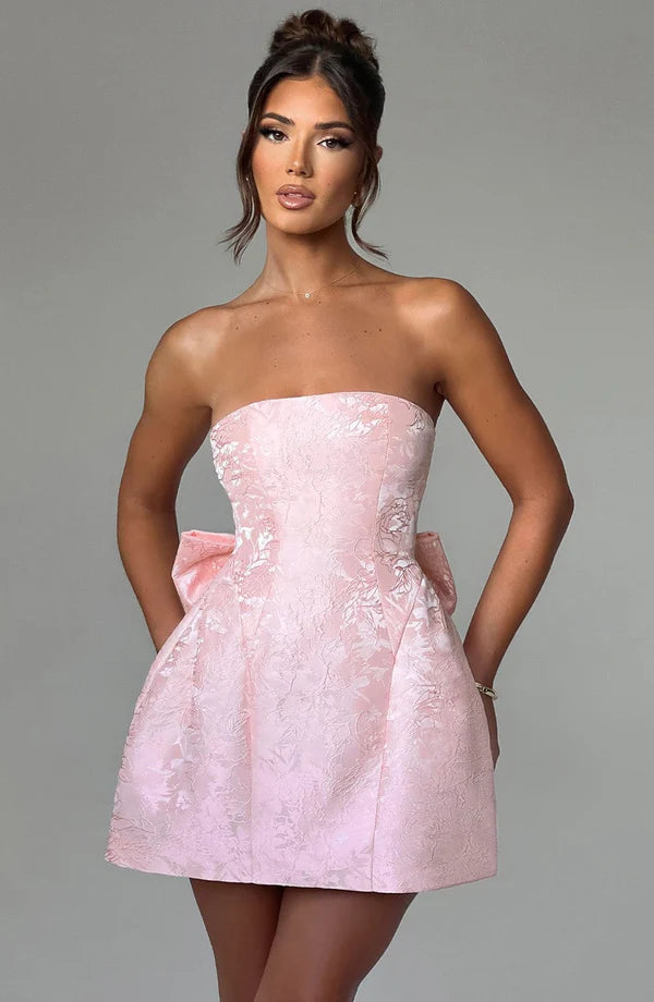 Strapless Bow Mini Dress