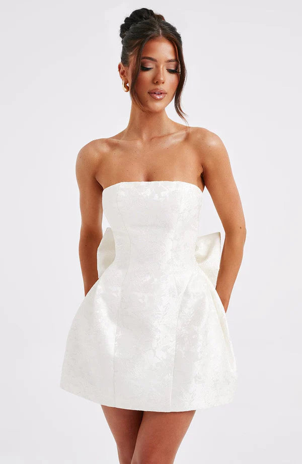 Strapless Bow Mini Dress