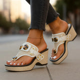 Women's Wedge Thong Sandals