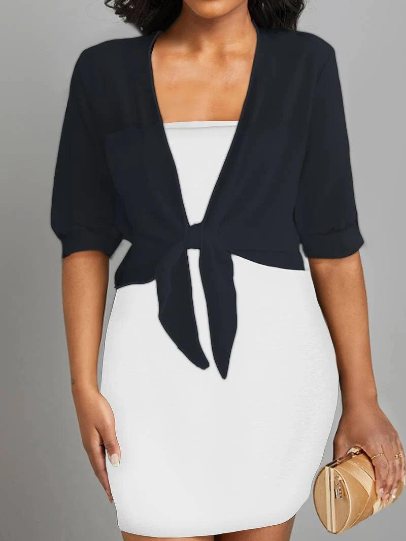 Sheer Tie-Front Cardigan