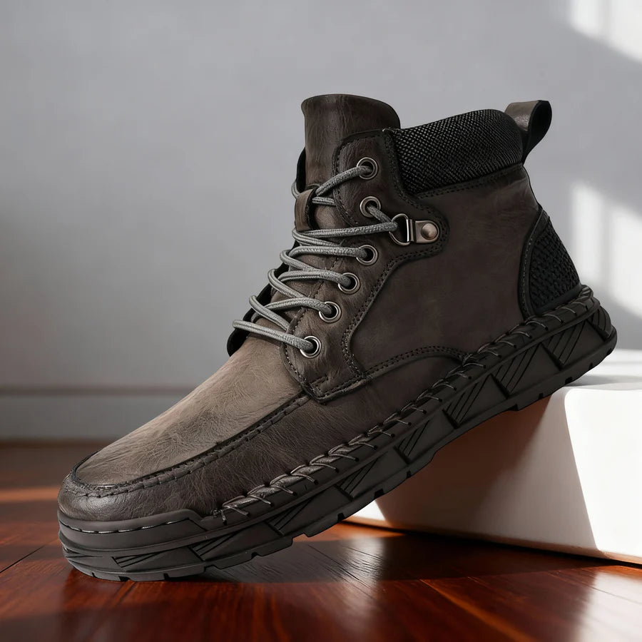 Lace-Up Moc-Toe Boots