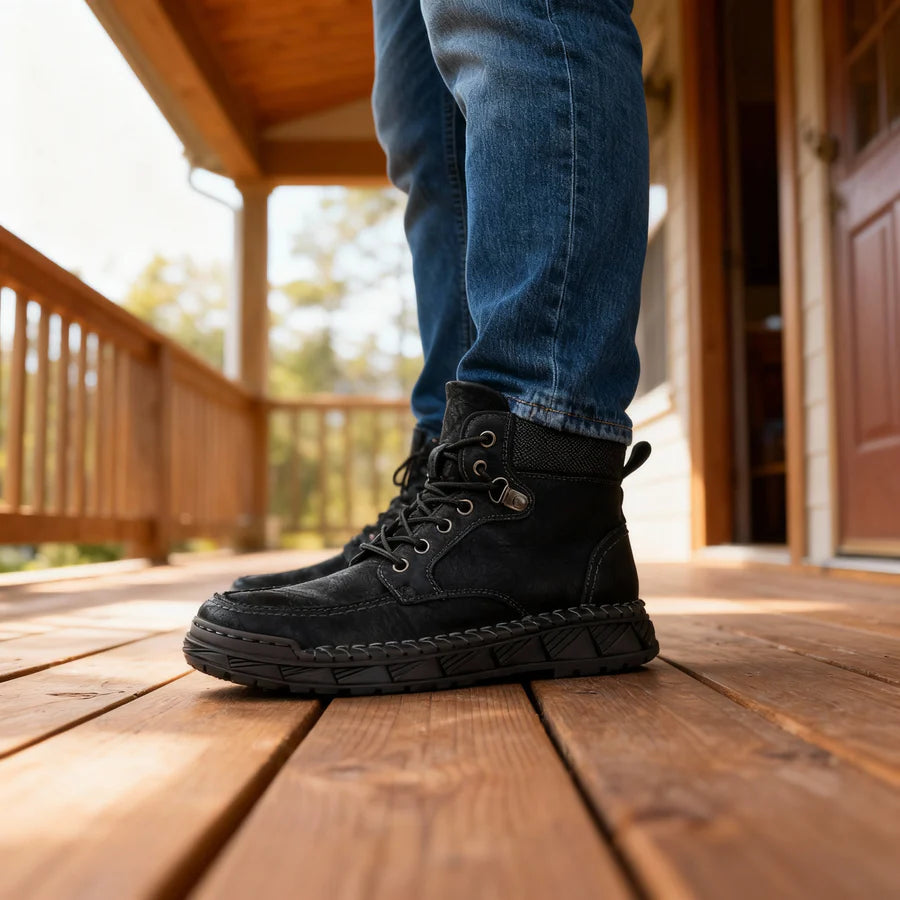 Lace-Up Moc-Toe Boots