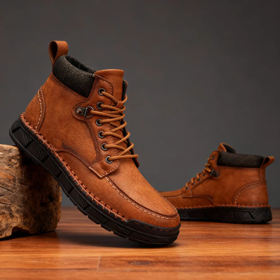 Lace-Up Moc-Toe Boots