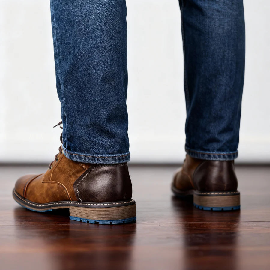 Lace-Up Cap-Toe Combat Boots