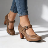 Brogue Mary Jane Block Heels