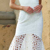 Sweetheart Frill Cap Sleeve Lace Dress