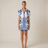 Linen Floral Cocktail Dress