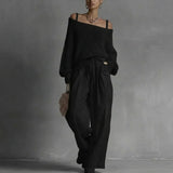 Women's Off-Shoulder Trouser Set