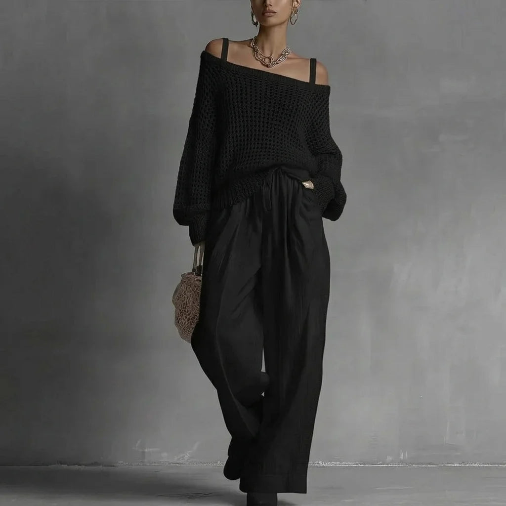 Women's Off-Shoulder Trouser Set