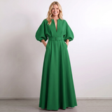 Short Sleeve A-Line Maxi Dress