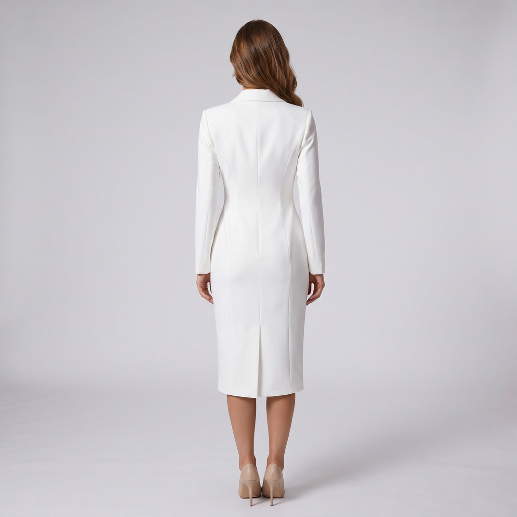 Blazer Lapel Midi Dress